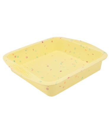 Zerodeko 1pc Cake Mold Silica Gel Jelly Ice Mold 26.5x24.5cm Yellow