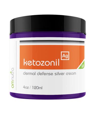 Ketozonil True Colloidal Silver Cream - 4OZ Extra Strength 500ppm Nano Silver Athletes Foot Cream Jock Itch Cream