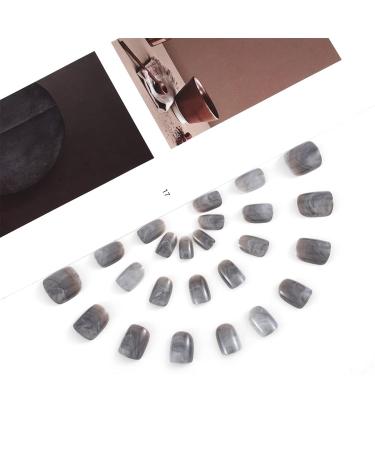 Sethexy Marble False Nails - Sparkle Acrylic Press-On Nail Tips | 24 Stunning Squoval Designs for Women & Girls - Buy Online on GoSupps.com