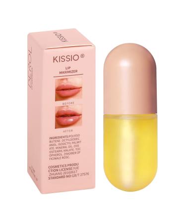 KISSIO Lip Plumper,Natural Lip Plumper Contains vitamin E,KISSIO lip plumper for day use,Lip Plumper Gloss Make Lips Fuller and Moisturizing 5.5ml 06#Light color