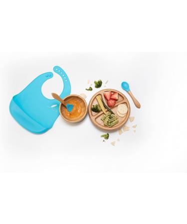 Love Earth Bamboo Baby Weaning Set - 5 Piece Eco-Friendly Set for Babies 3 Months to 6 Years (Blue) - Buy Online on GoSupps.com