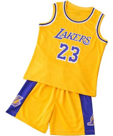 Kids Basketball Jersey - Training Vests & Shorts for Ages 4-14 | Perfect Gifts for Boys in Yellow & Purple - Buy Online on GoSupps.com
