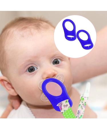 Silicone Dummy Clips Adapter - 2 Pcs Blue Silicone Button Ring Pacifier Clip Adapter - Buy Online on GoSupps.com
