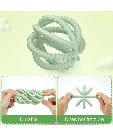 Aolso Silicone Baby Ball Bite Ring - BPA-Free Chew Toy for Infants - Safe Food-Grade Silicone Baby Toy in Green - Buy Online on GoSupps.com