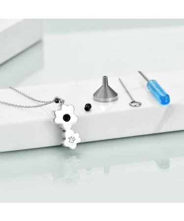 VONALA DOLA 925 Sterling Silver Pet Ash Necklace - Cross & Paws Memorial Jewelry for Dog & Cat Lovers - Buy Online on GoSupps.com