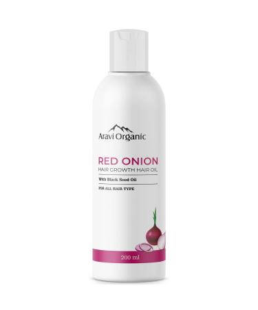Aravi Organic Onion Black Seed Hair Oil - 200 ml | Onion Hair Oil For HAir Growth & Natural Hair Care | Onion Oil For Hair Growth For Women - Buy Online on GoSupps.com