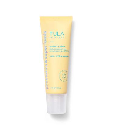 TULA Skin Care Protect + Glow Daily Sunscreen Gel Broad Spectrum SPF 30 | Skincare-First, Non-Greasy, Non-Comedogenic & Reef-Safe with Pollution & Blue Light Protection | 1.7 fl. oz. - Buy Online on GoSupps.com