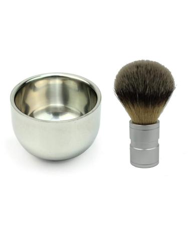 Nuobesty Razor brush and bowl The art of shaving shaving soil -soap cup bloodstilling pen for shaving shaving shell with thermal insulation handle roofs travel suite stainless steel