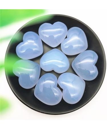 Saturey 1 Pack Natural Large Blue Chalcedony Heart Crystal Gem Meditation Treatment Suitable for Home - Buy Online on GoSupps.com