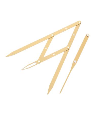 Cabilock R gle de Mesure des Sourcils Outil de Dessin des Sourcils Acier Inoxydable Dor Taille Compacte Positionnement Trois Points pour Maquillage Professionnel