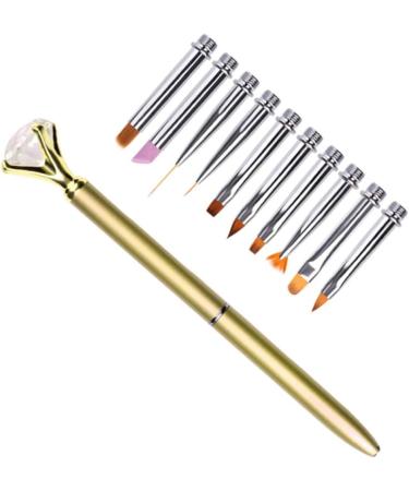 1 Set nail art brush nail painting brush nail art pen nail decoration brush nail pen nail drawng brush nail brush pen kit de manicura liner quartz 19.5*10cm Golden - Buy Online on GoSupps.com