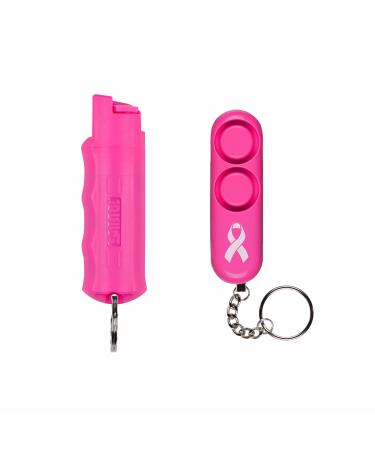 SABRE Personal Safety Kit With Pepper Spray and Personal Alarm, 25 Bursts, Intuitive Finger Grip, 120dB Alarm, Audible Up To 1,280-Feet (390-Meters) Pink