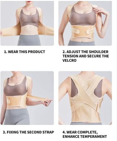 DFHBFG Posture Corrector Brace - Adjustable Clavicle Support for Better Posture | Unisex Medium Beige - Buy Online on GoSupps.com