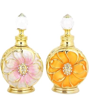 DFJOENVLDKHFE Perfume Bottle Empty Frosted Glass Essential Oil Bottle Refillable Empty Jewelry Decoration Crystal Bottle (Size : 12 Color : Golden flowers) 12 Golden Flowers - Buy Online on GoSupps.com