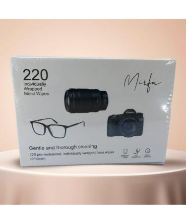 220 Pre-Moistened Lens Wipes for Glasses - Individually Wrapped Microfiber Cleaning Cloths for Eyeglasses Camera Lenses Tablets & Phone Screens - Buy Online on GoSupps.com