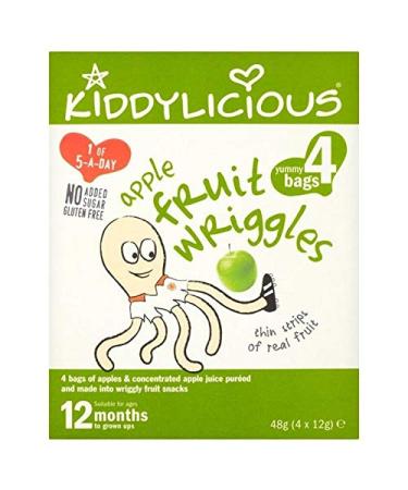 2x Kiddylicious Apple Wriggles Multi 4 x 12g