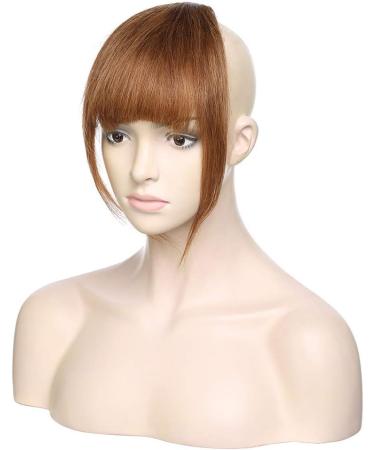 Silk-co Hair Bangs Clip in #06 Light Brown One Piece Hair Fringe Front Bangs Remy Human Hair Extensions with Temples - Buy Online on GoSupps.com