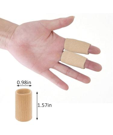 20 PCS Finger Sleeves Protectors - Sport Finger Splints & Thumb Brace Support for Pain Relief - Black & Skin Tone - Buy Online on GoSupps.com