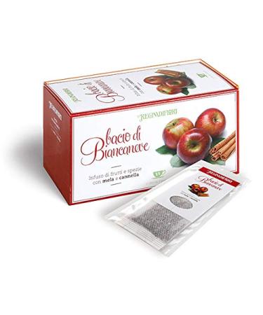 Regina di Fiori Snow White's Kiss Queen of Flowers 3 packs of 15 filters (45 filters) - Fruit and spice blend with apple and cinnamon - Calorie-free and rich in natural fruit