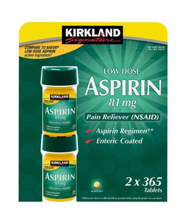 Kirkland Signature Low Dose Aspirin 81Mg 2 x 365 Tablets