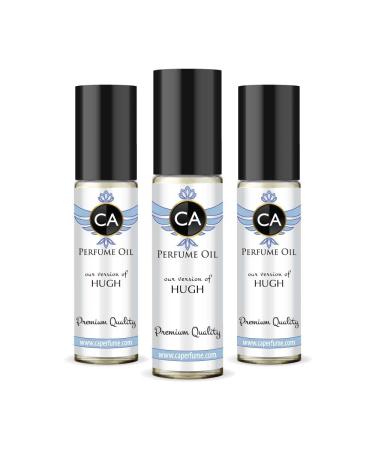 CA Perfume Impression of H. Bosh Hugh For Men Replica Fragrance Body Oil Dupes Alcohol-Free Essential Aromatherapy Sample Travel Size Concentrated Long Lasting Attar Roll-On 0.3 Fl Oz-X3