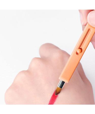 Beaupretty Portable Retractable Lip Brush - Travel Lipstick Applicator for Women & Girls | Warm Orange Makeup Tool - Buy Online on GoSupps.com