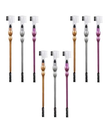Lurrose 9-hour double-sided eyeshadow brush make-up brush brush multifunctional tool double-headed eyebrow brush simple eyelash comb plastic eyeshadow brush multi-purpose