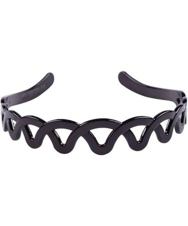 Set of 2 Women Girls Hard Plastic Headband Hair Hoop Black and Brown High-grade Headwear Hairband (Style C#) - Buy Online on GoSupps.com