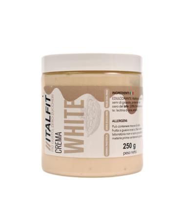 Protein Cream No Sugar Added | Spalmable Cream | No Preservatives and Dyes | Gluten and Palm Oil Free | Handmade Product | Sicily Origin | 250 g (White)