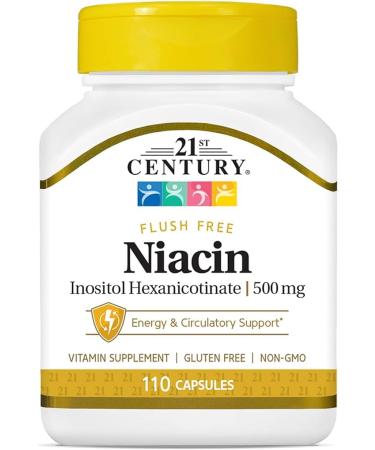 21st Century Flush Free Niacin 500mg 110 Capsules Pack of 2