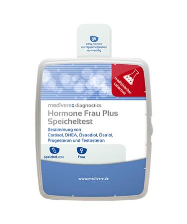 Median hormone profile woman plus saliva test - DHEA estradiol estriol progesterone testosterone and cortisol hormone test for women - laboratory chemical analysis to determine the hormonal situation - Buy Online on GoSupps.com