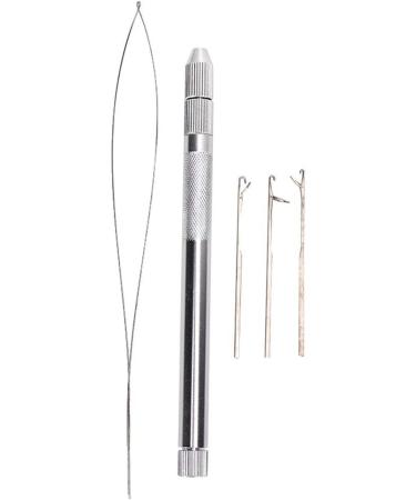 hair extension threader hair threader tool 15 10 1 aluminum handle pulling needle beads looper threader for hair extension extensi bead threader - Buy Online on GoSupps.com