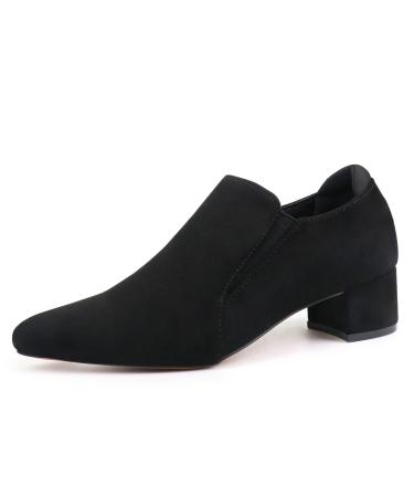 Ortho+rest Women Office Slip On Pointed Toe Heels with Elastic Panels for Sensitive and Bunions Feet 8.5 Black