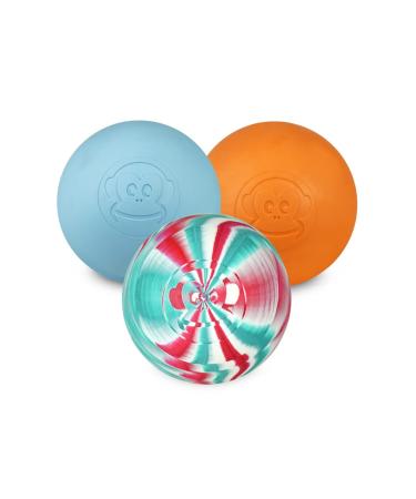 Captain Lax Captain -Lax Massageball Original - Lacrossball in 3 pack with the colors light blue orange red/white/green made of hard rubber