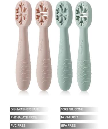 Buy Pandaear 4-Piece Baby Learning Spoon Set - BPA-Free Soft Silicone Cutlery for Infants & Toddlers 4+ Months - Flexible Feeding Tools - Buy Online on GoSupps.com