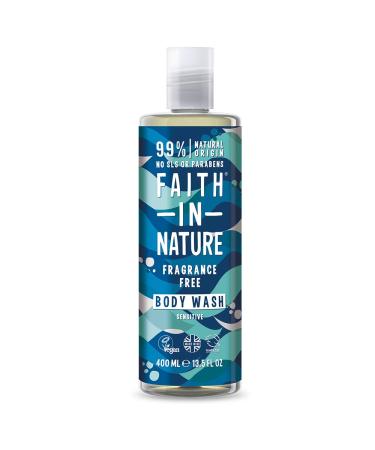Faith In Nature Natural Fragrance Free Body Wash Sensitive Vegan and Cruelty Free No SLS or Parabens 400 ml Fragrance Free 400 ml (Pack of 1)