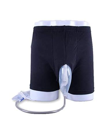 Urine Collectors Urine Bag Pants Men's Wearable Incontinence Pants Urinal System with Collection Bag Prevent Embarrassing for The Elderly Black XX-Large