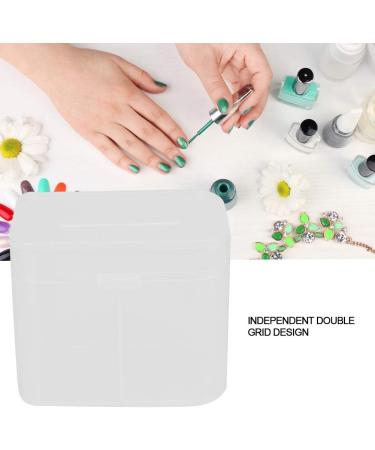 Yosoo 2 Grids Nail Art Cotton Pads Organizer Storage Box (2 Pcs) - Efficient & Stylish Solution for Nail Care - Buy Online on GoSupps.com
