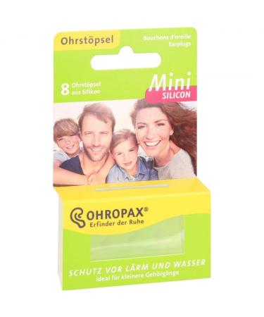 OHROPAX Mini Silicon Value Pack 2x8 silicone earplugs. Protection against noise and water. Ideal for smaller ear canals.