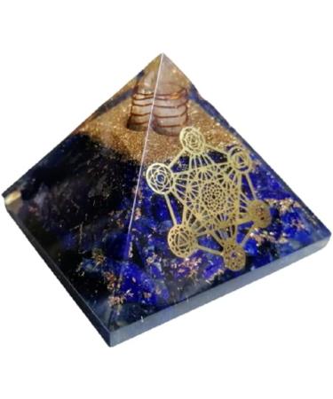 P&R UK Lapis Lazuli Metatron's Cube Orgonite Pyramid with Copper Coil - Energy-Enhancing Healing Crystal D cor in Elegant Gift Box - Buy Online on GoSupps.com