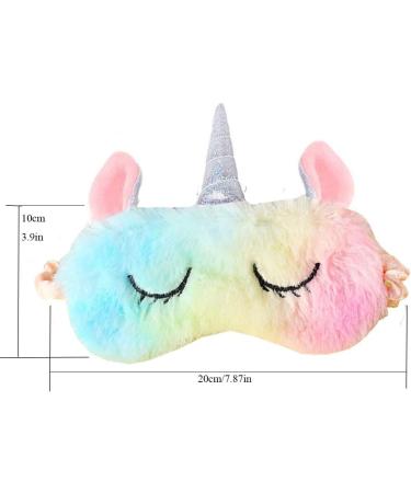 2 Pack Cute Animal Unicorn Sleep Mask for Girls - Soft Plush Blindfold for Women & Girls - Ideal for Travel, Nap, Night Sleeping - Unicorn Horn Design - Buy Online on GoSupps.com