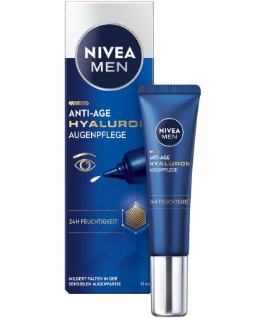 NIVEA MEN Anti-Aging Eye Cream with Hyaluronic Acid - Against Wrinkles and Dark Circles - Moisturizing Eye Care with Hyaluronic Acid (15 ml)