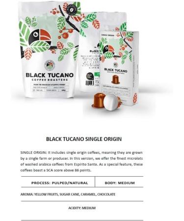 Black Tucano Brazilian Specialty Medium Roast Single Origin Coffee - Premium 86+ Points Ground Coffee - 250g 24 Pack - Buy Online on GoSupps.com