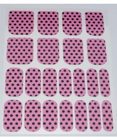 Chic Nails Polka Dot Vinyl Foils Nail Wraps - Trendy Black on Pink Design - Buy Online on GoSupps.com