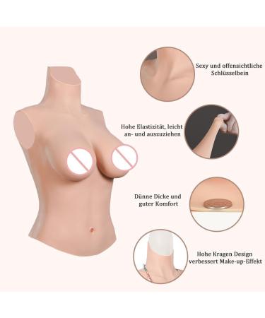 Cyomi Silicone Half Body Breast Forms - Realistic C-G Cup Breast Shapes for Crossdressers & Transgender Cosplay - Ivory White Elastic Cotton Filling - Buy Online on GoSupps.com