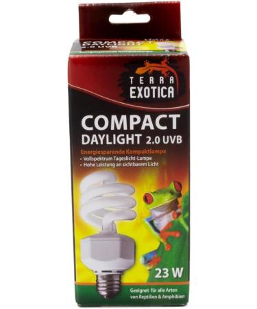 Terra Exotica Compact Daylight 2.0 UVB Lamp - 23W Energy-Saving Terrarium Light | UVB 2.0 5.0 8.0 & 10.0 Options Available - Buy Online on GoSupps.com