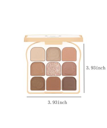 9 Colors Eyeshadow Palette Kit | Cute Toast Shaped Blush & Shimmer | Long-lasting Eye Makeup with Brushes | International Shipping Available - Buy Online on GoSupps.com