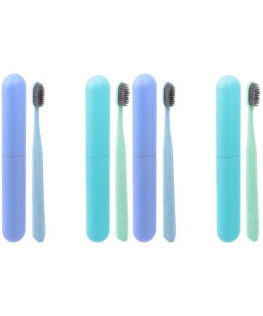 Healvian 4 pieces toothbrush set travel toothbrush Tools for tooth cleaning container for toothbrushes ultra toothbrush gum care toothbrush portable toothbrush box