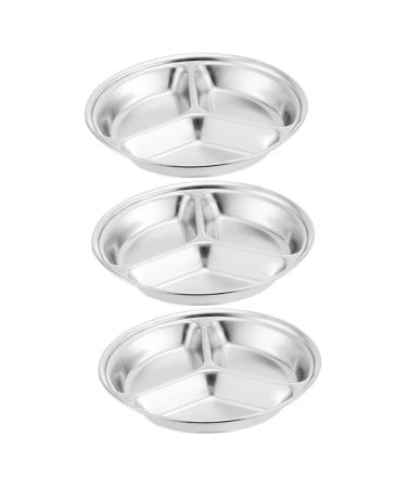 Milisten 3pcs Seasoning Sauce Dishes Stainless Traveling Olive Dipping Dishes Trip Food Sauce Dish Wasabi Mustard Flavor Dish Snack Plates Restaurants Seasoning Bowl Seasoning Dish Grid Mx3pcs Silverx3pcs