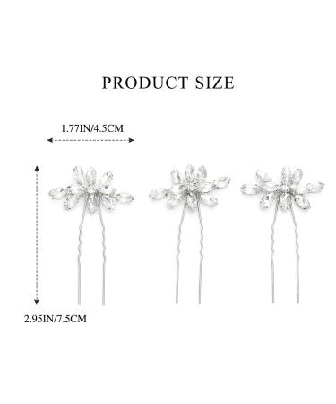 Latious Rhinestone Wedding Hair Pins - Pack of 3 | Bridal Hair Accessories for Women - Buy Online on GoSupps.com